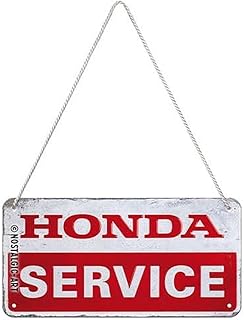 Nostalgic-Art Plaque à suspendre, Honda MC – Service – Idée de cadeau pour motards, en métal, Design rétro pour la décoration, 10 x 20 cm