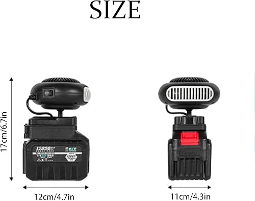 Miniatura 6 de Calentador a pilas, calentador a batería con calentamiento rápido y desempañado inalámbrico, portátil y silencioso para campamento, automóvil,