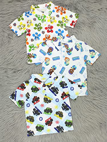 Blaze and The Monster Machines Boys Toddler Collared Short Sleeve Polo Tee Shirt (4, White)