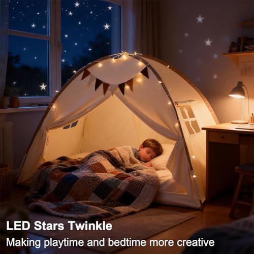 Twin Bed Tent Canopy, Indoor Toddler Bed Tent for Kids, Bed Tent Twin Size - Image 3