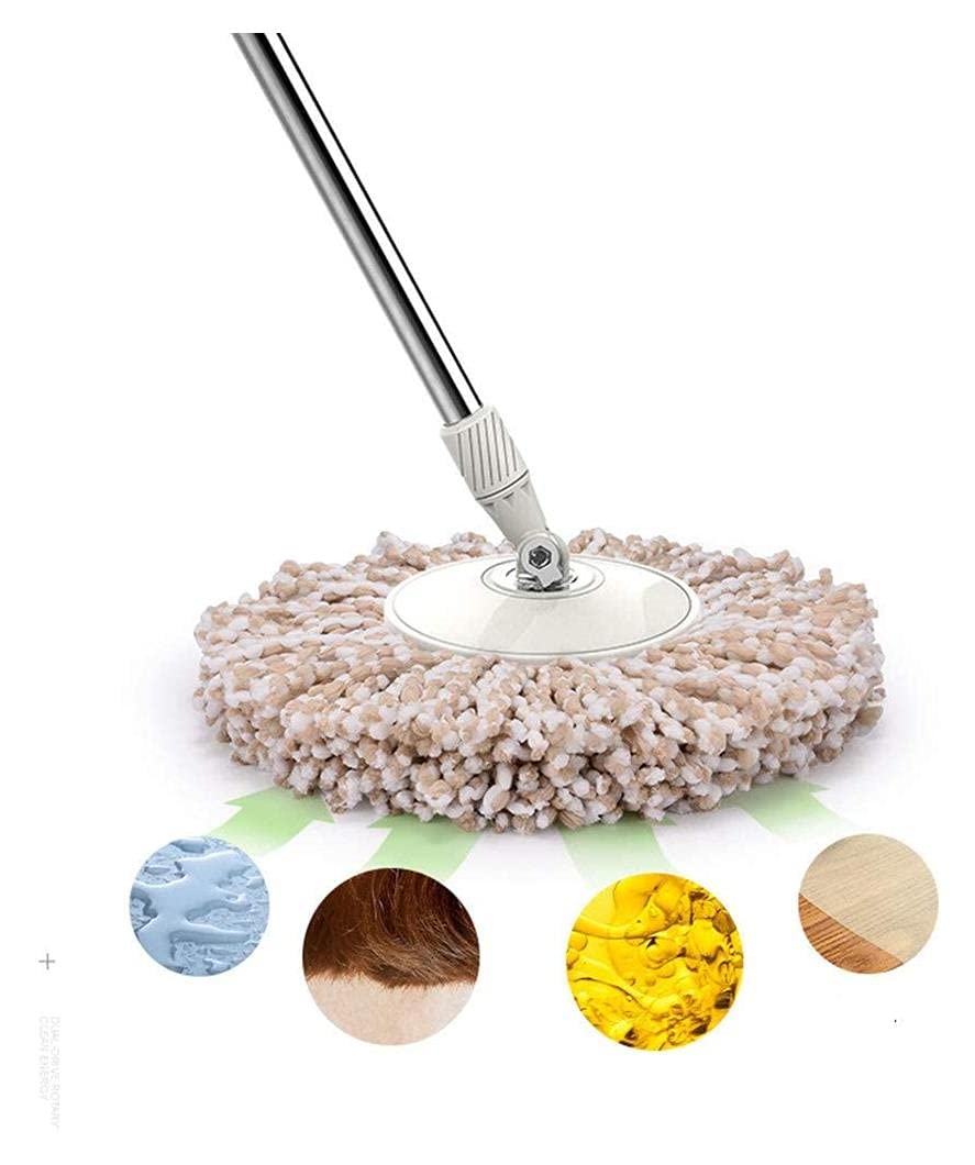 Mopp und Eimer mit Wringer-Set, Schleudermopp und Eimer, rotierende Mopps für die Bodenreinigung, drehbarer Mikrofaser-Mopp mit Edelstahlunterstützung