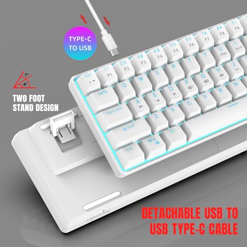 Image of Snpurdiri 60% Mechanical Gaming Keyboard (White, Blue Switches)
