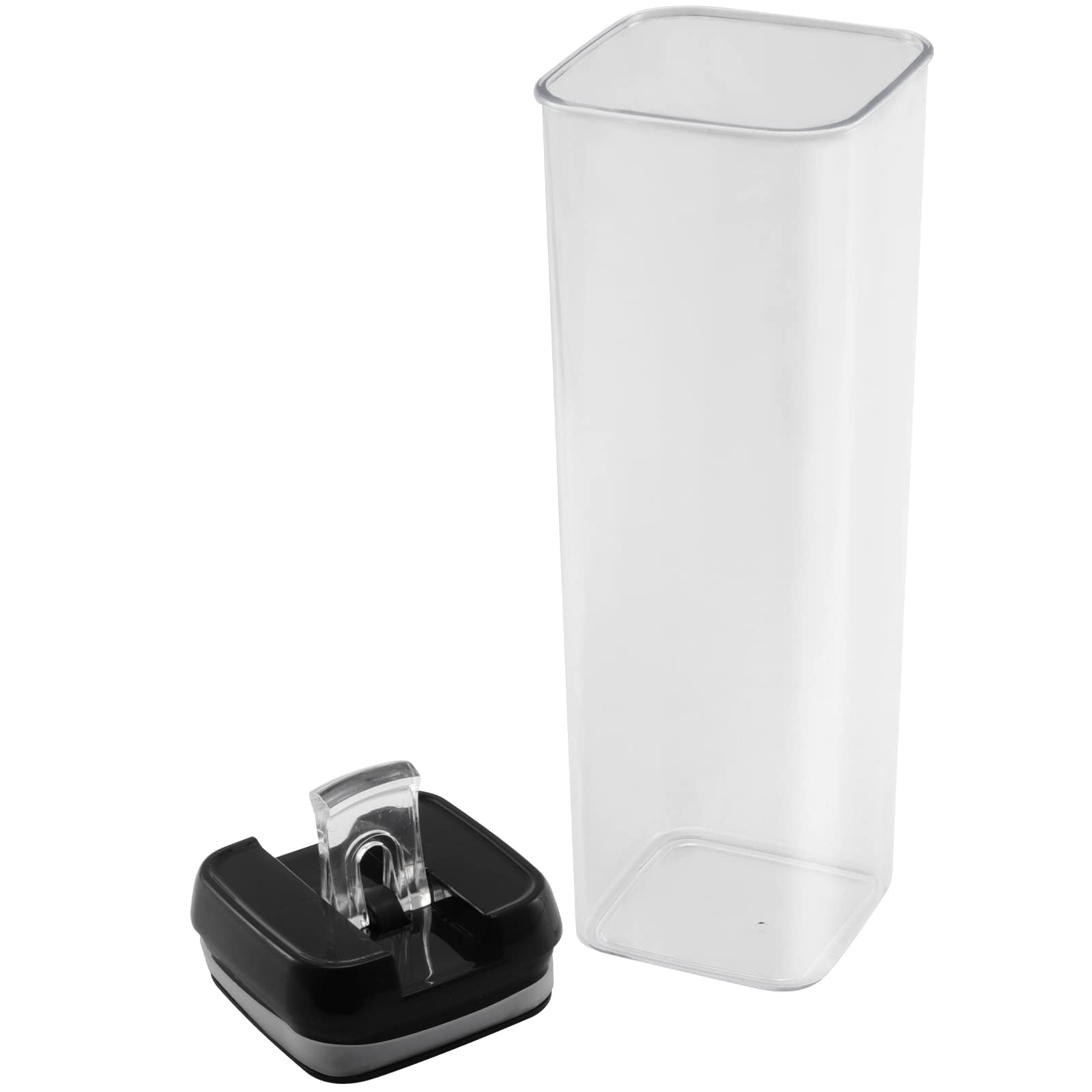 JOIKIT Lot de 3 bocaux alimentaire hermétique plastique de 1,9 L, sans BPA, bocaux rangement de pâtes spaghetti avec noir couvercles verrouillage facile et anneau pour collations, farine, céréales