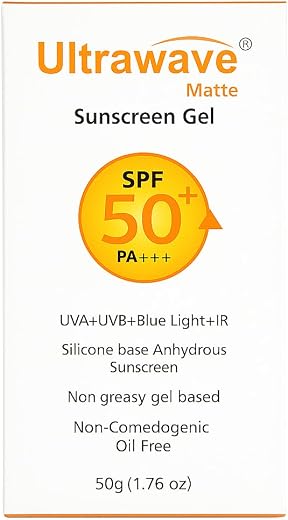 Ultrawave Matte Sunscreen Gel, SPF 50+ PA+++,Blue Light, IR, Non-Greasy, Water-Resistant, 50g