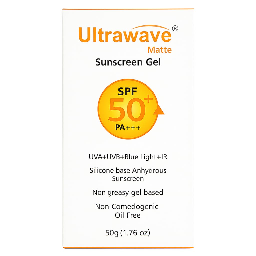 Ultrawave Matte Sunscreen Gel, SPF 50+ PA+++,Blue Light, IR, Non-Greasy, Water-Resistant, 50g