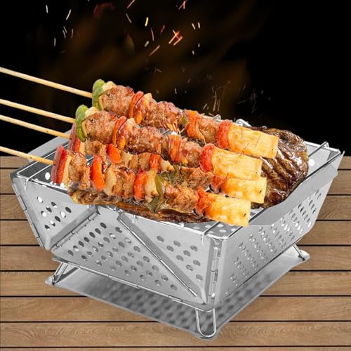 Barbecue portable pliable en inox pour table et extérieur