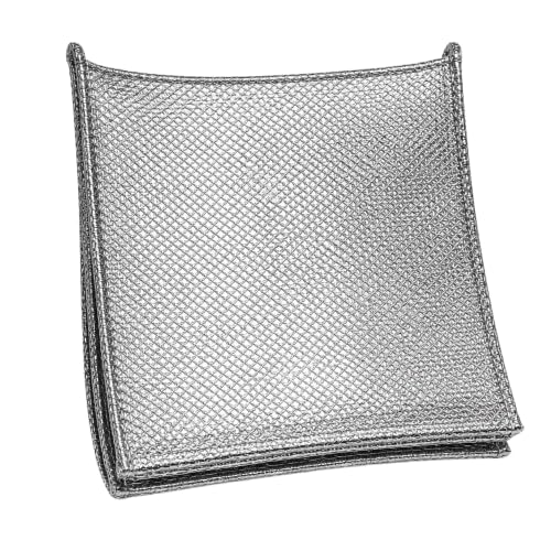 Image of Steel Scrubber Gloves with Cleaning Mesh Pad for Kitchen Utensils Cleaning | Reusable Heat Resistant Hand Gloves & Wire Dishwashing Cloth Combo Pack of 4