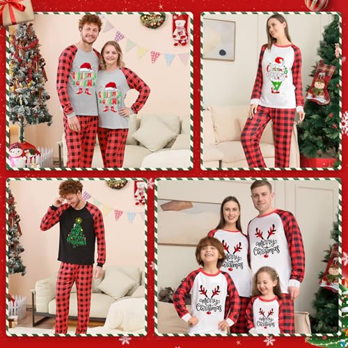 Family Christmas Pjs Matching Sets Christmas Crew Pajamas for Family Couples Christmas Pajamas Holiday Sleepwear2