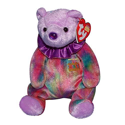 Ty Beanie Baby February Amethyst Birthstone Teddy Happy Birthday Bear