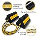 HOXWELL Wheel Chocks (2pair/4pack with Rope) for RV Trailer Camper Truck Car Aircraft, Versatile Heavy Duty Rubber Wheel Chocks Block with 3 Reflective Strips, Tire Wheel Immobilizers & Chocks