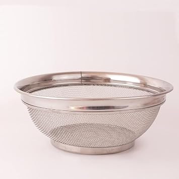Deconox Paslanmaz Çelik Kulpsuz Süzgeç 26cm, Paslanmaz Pirinç Süzgeci, Paslamaz Çelik Mutfak Süzgeci