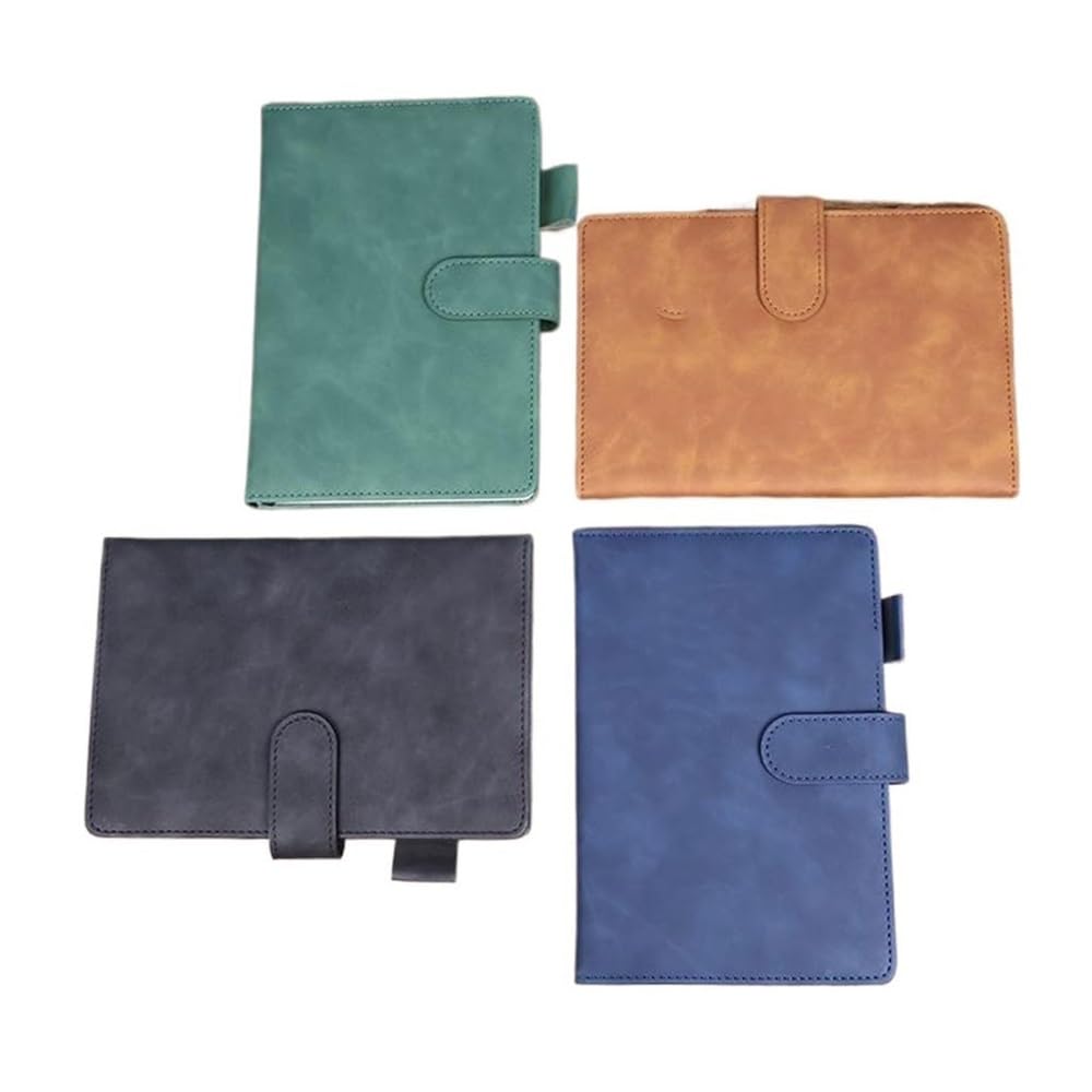 Cuaderno dispensador de jabón A5 de 8.38 x 5.38 pulgadas, diario de cuero, bloc de notas con hebilla de negocios, cuaderno grueso para el trabajo, la escuela, diarios inspiradores (azul marino)