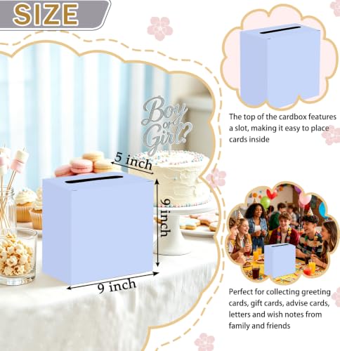 Image of SietDESEO Lavender Card Box for Graduation Large Cardboard Gift Card Box Holder for Wedding Reception Birthday Graduation Baby Shower Raffle Ticket Box with Slot