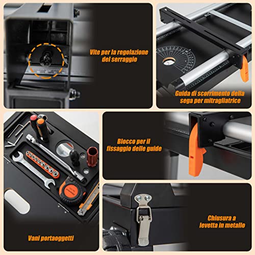 COSTWAY Supporto Pieghevole per Troncatrice, 5 in