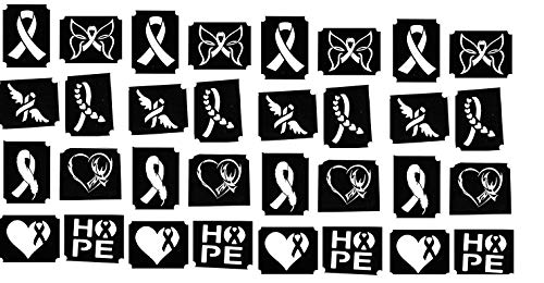 Multiple sclerosis (MS) Awareness Collection (Multiple sclerosis M.S Body Art Stencil Ribbon c2)