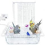 kathson Parrot Bathtub with Pump,Large Automatic Bird Bath Shower Fountain,Parakeet Bath Tub with USB Electric Water Cycle,Bathing Container for Cockatiel,Cockatoo,Lovebird,African Grey,Conure,Budgie