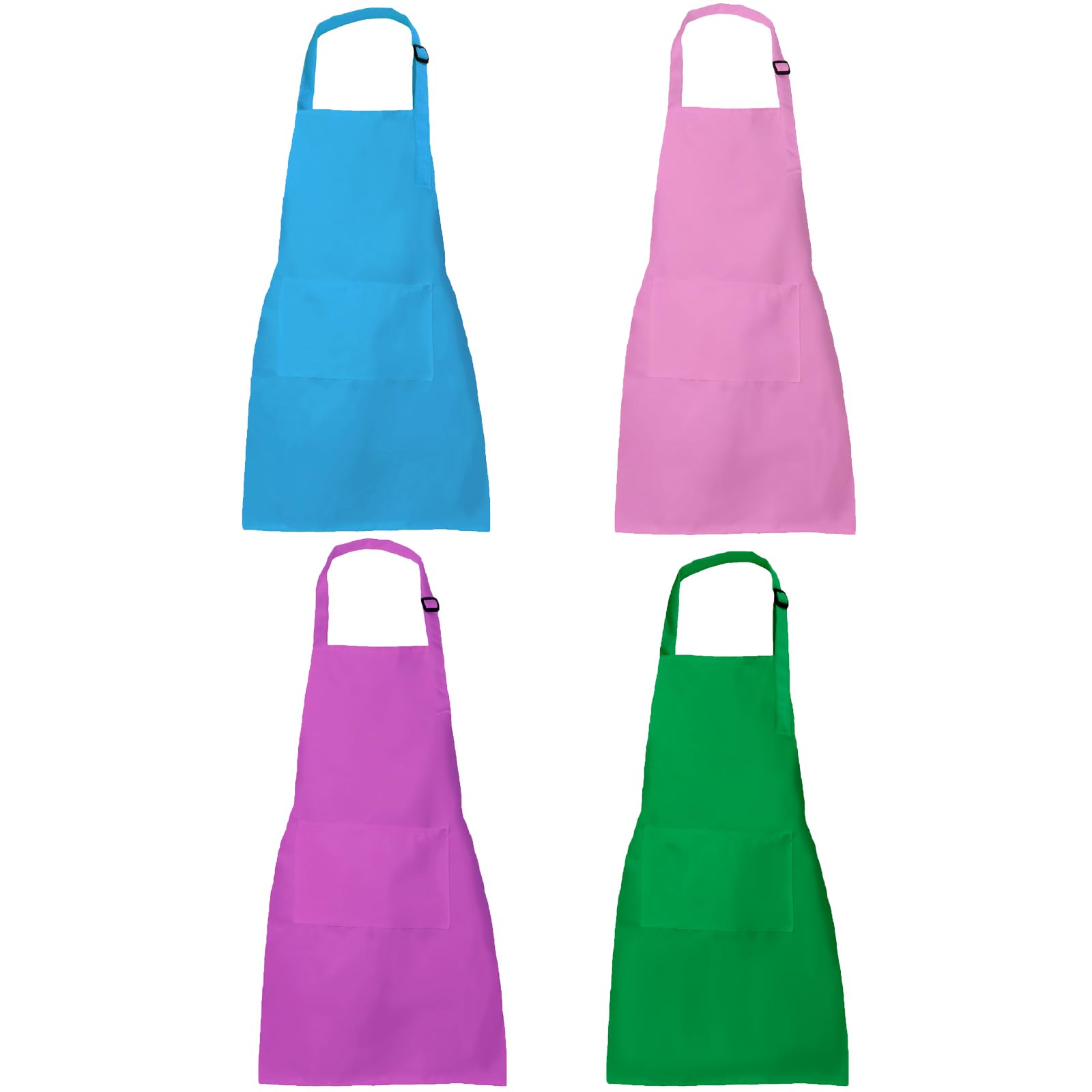 XIEJINJIA 4/12/24 Pack Waterproof Kids Apron with Pockets Adjustable Children Chef Artists Child Cooking Baking Painting for Boys and Girls