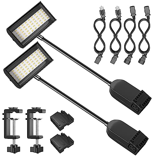 HitLights Trade Show Lights LED Display and Exhibit Arm Lighting Connectable Tradeshow Lights Included Clamps Mounting Brackets Power Cables Connect Cables (2pcs Black)