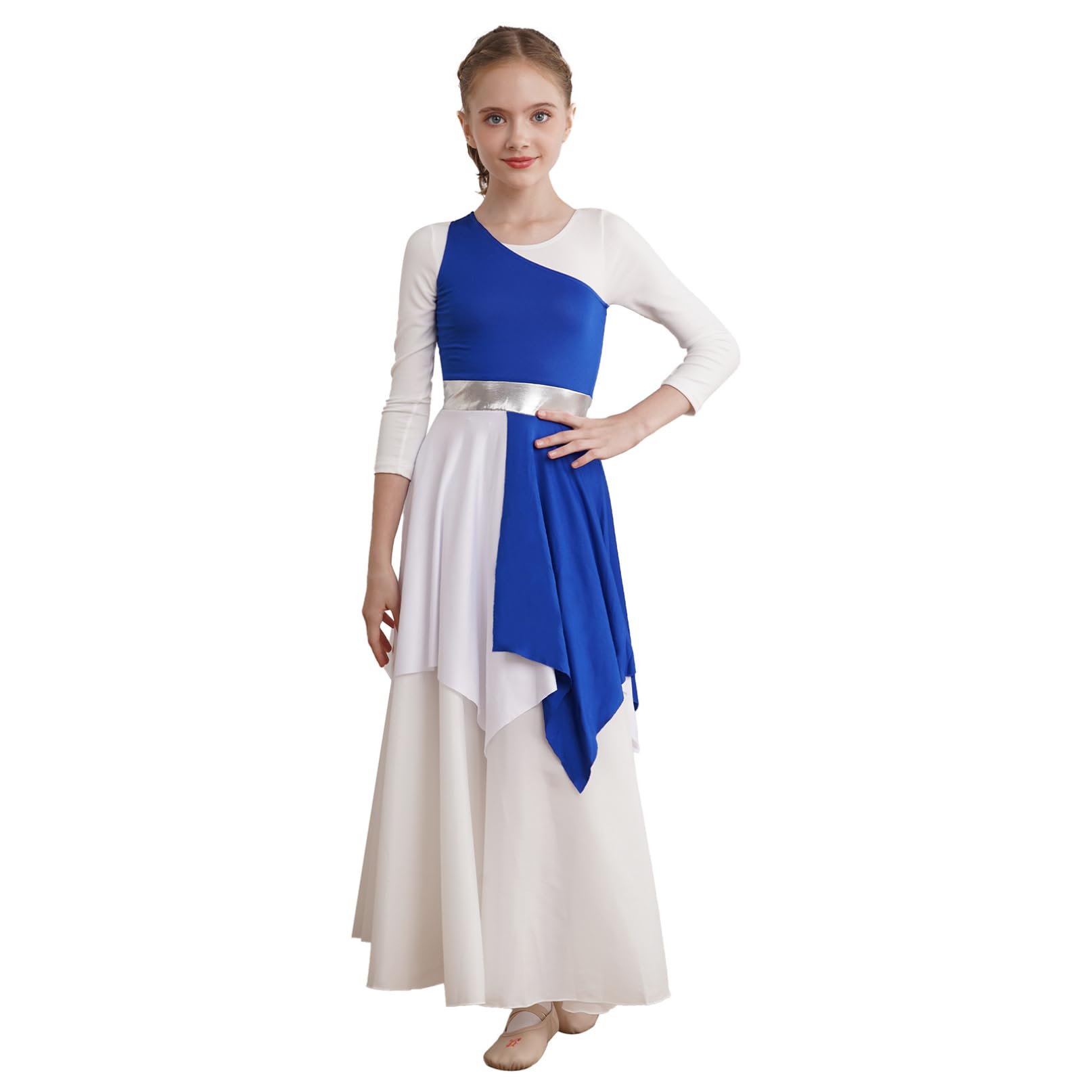 Justaucorps de danse classique pour enfant fille YIZYIF - Bleu - Manches courtes - Costume