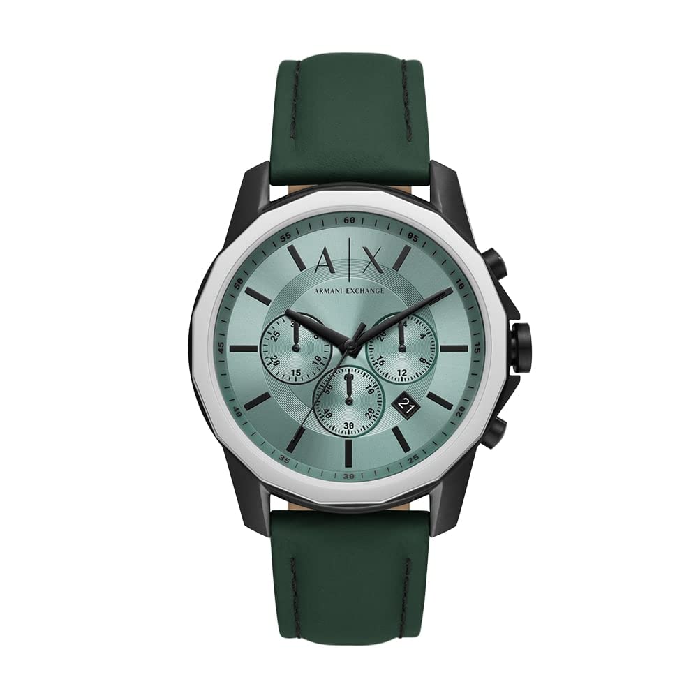 Armani Exchange Mens Leather Banks Analog Green Dial Watch-Ax1725, Band Color:Green (B09NS2Q1W5) Amazon Price History, Amazon Price Tracker