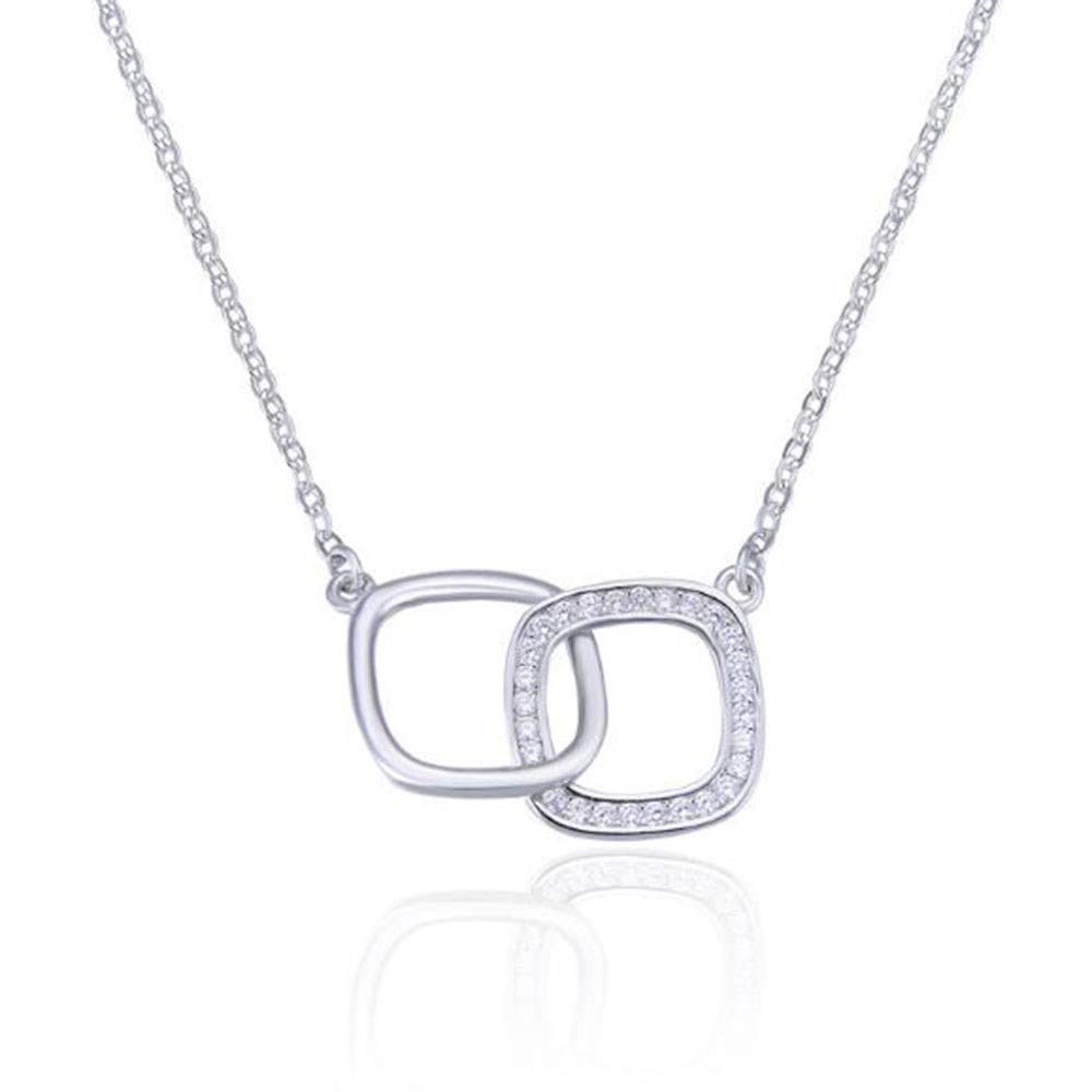 Bague collier pour femme en argent sterling 925 et zircones cubiques