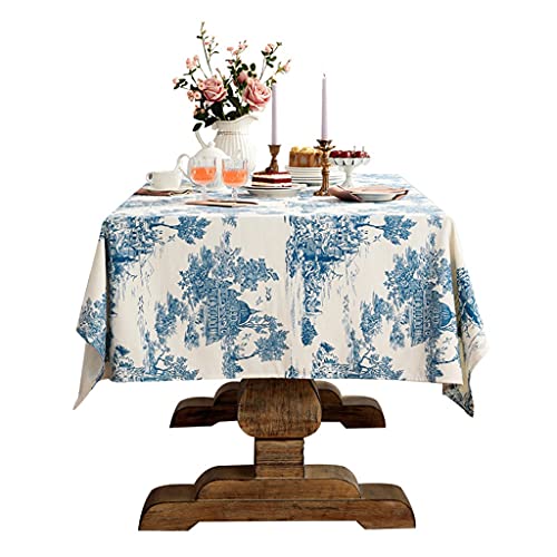 Rechteckige Tischdecke, Tischdecke aus Baumwolle und Leinen, Esstisch und...