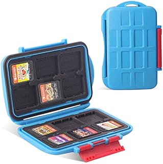 LYNCA KH8(G) Game Card Case for Nintendo Switch, Protective shockproof Cartridge Holder Carrying Storage Box Game Memory Card Holder Case with 12 Cartridge Slots for Nino Switch NS NX (Light Blue)
