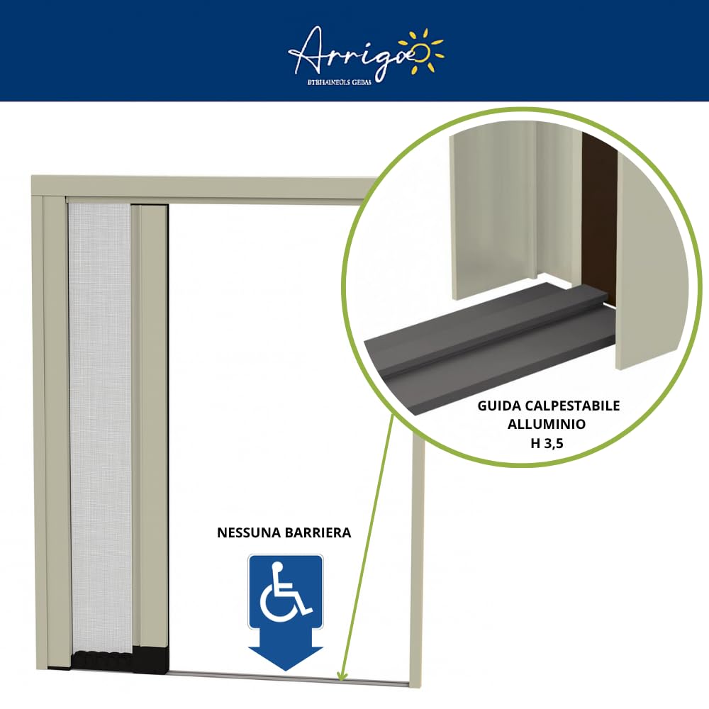 Zanzariera NEW JOLLY su Misura - Cassonetto Compatto da 40mm, Rete in Fibra di Vetro, Guida Bassa 4mm - Senza Barriere, Reversibile, Made in Italy - Ideale per Porte e Finestre