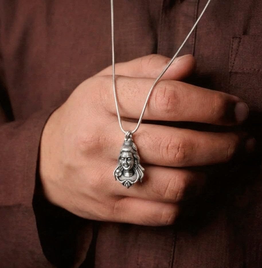 Image of Mahadev Shiva Pendant for Men with Chain