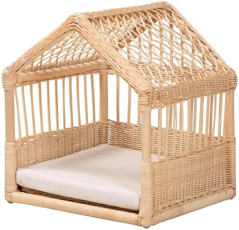 Amazon.com : Baxton Studio Pieta Modern Bohemian Natural Brown Rattan ... - Bohemian-Inspired Rattan Pet Beds Decor