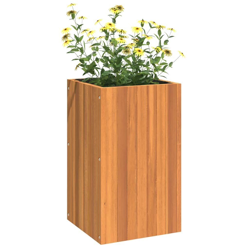 Pflanzkübel 35x35x60 cm aus Akazie Massivholz, quadratischer Pflanzkasten geölt für Blumen und Zimmerpflanzen, dekorativer hoher Blumentopf für Wohnzimmer und Büro