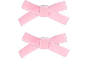 Cute 3.2" Pink Assorted Velvet Bow Hair Clips for Baby Girls, Toddlers,...
