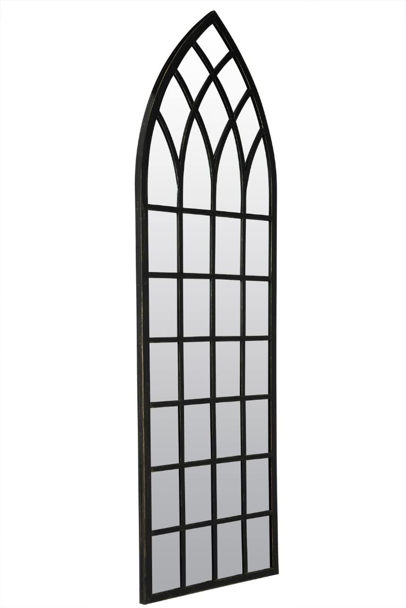 MirrorOutlet Secret Garden Gothic Black Arch Garden Wall Mirror