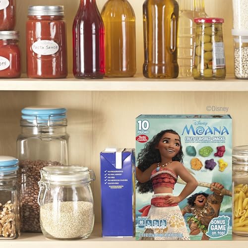Disney Moana Fruit Flavored Snacks, Fat Free and Gluten Free Snacks, 8 oz (10 Pouches)