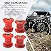 Red Shock Absorber Bushings Sleeve Kit for Po-laris Ranger XP 400 425 500 570 700 800 900 1000 Replacement Parts, Front and Rear Shock Absorber Bushings Kit