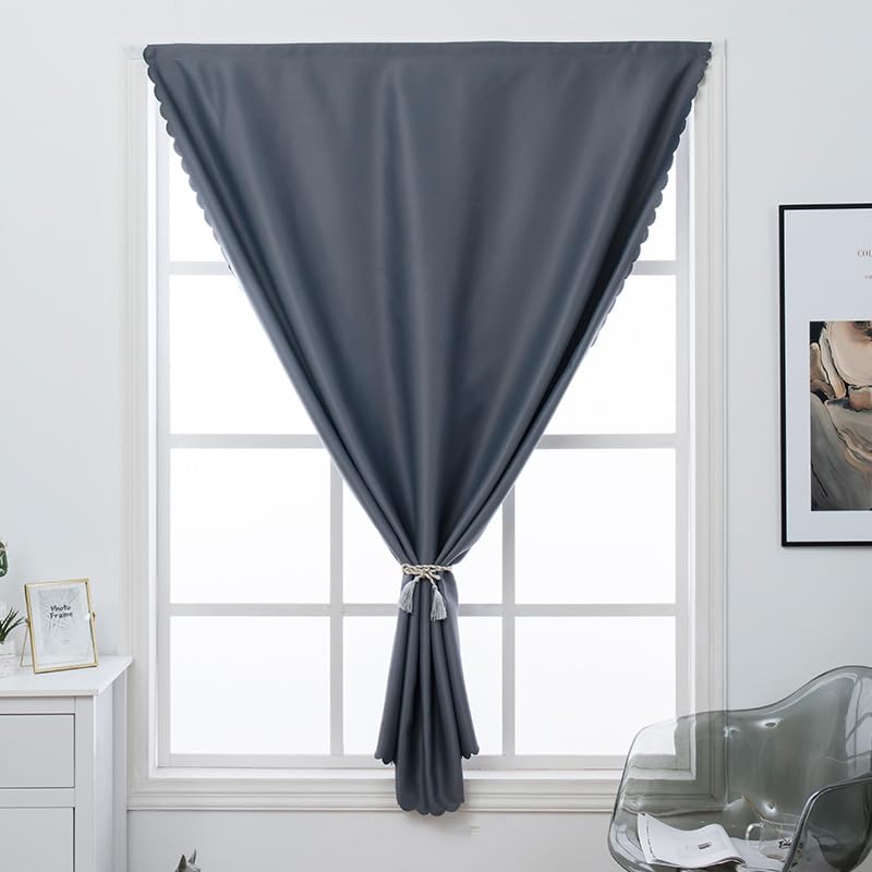Blackout Curtains, Portable 100% Self Adhesive Simple and Easy to install for Bedroom Window Thermal Lnsulated Kitchen Room Darkening Small Drapes(1Pcs Gray, 47"×72")
