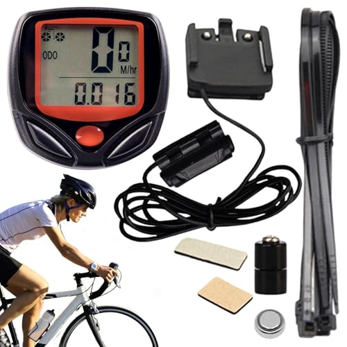 Bikes Odometer and Speedometer - Waterproof Wired Cycling Speedometer with LCD Display | Multifunctional Portable Clear Data Cycling Mileage Tracker for Bikes, Scooters