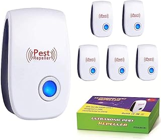 Ultrasonic pest Repeller for Indoor Plug-in - Ultrasonic Mice Repeller Anti Mosquitoes, Spiders, Flies, Bugs, Rats - Eco-Friendly Ultrasonic Mouse Repeller (6 Packs)