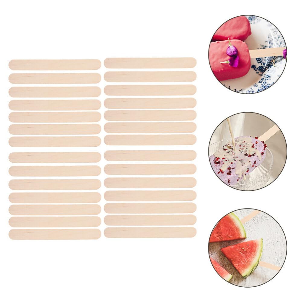 EXCEART 10paquetes Palos De Madera Redondos Para Helados Material Natural Para Manualidades y Cocina Resistentes y Reutilizables
