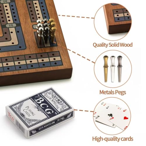 Juego de Mesa Cribbage de Madera con Almacenaje y Pegas miniatura 4