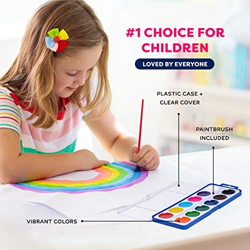 Neliblu WP1212 Watercolor Paint Set For Kids - Bulk Set Of 12 - Washable Paint In 12 Vivid Colors - Perfect For Home, Classroom And Birthday Or Art Party- thumb #3
