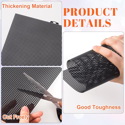 Image of Pndeyo 3 Sheets Black Fursuit Eyes Mesh, Waterproof PVC Eye Mesh Sheet, Printable Blank Plastic Canvas for Furry Cosplay Props Fursuits Handicrafts Making