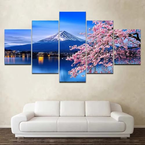 Tableau cuisine et salon paysage japonais mont Fuji decoration murale moderne