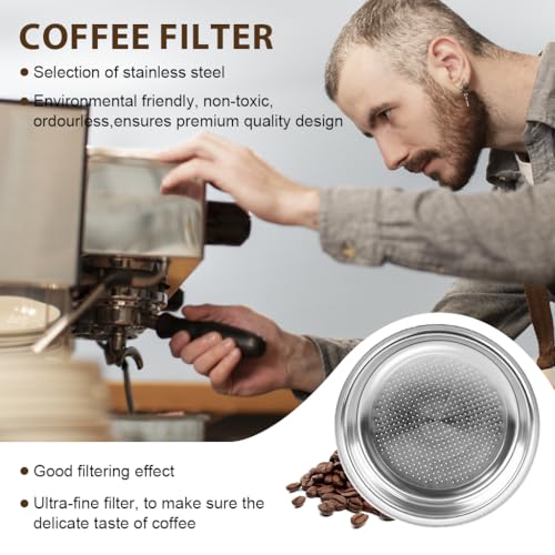 Image of Supvox 51mm Portafilter Basket, Stainless Steel Single Shot Espresso Filter Cup, Universal Replacement Portafilter Basket for Espresso Machines