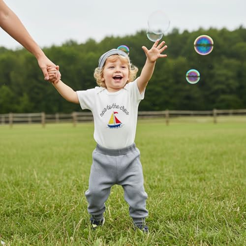 Image of SAYOO Newborn Baby Boy Clothes New To The Crew Embroidered Romper Waffle Solid Pants with Hat Coming Home Hospital Outfits