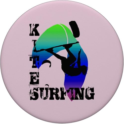Miniatura 3 de Kite Surfing WIth Freestyle Kitesurfer And Kite 2 PopSockets Standard PopGrip