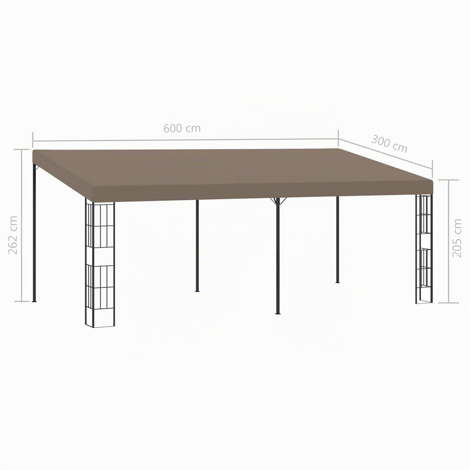ARKEM Gazebo a Parete 6x3 m Talpa in Tessuto,Gazebo Pergola Con Telo Impermeabile Richiudibile E Struttura Rettangolare In Acciaio Inossidabile Ad Alta Densità, Per Arredo Giardino, Terrazzo e Attivit