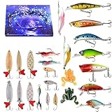 24-Tage-Fischerei Adventskalender lebensechter Swimbait-Set Countdown-Kalendergeschenk (B)