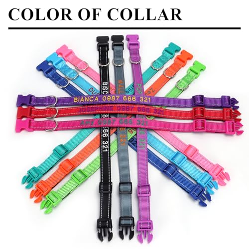 Padded Dog Collar,Soft Neoprene Personalized Pet Collar,Custom Embroidered Pet Name and Phone Number,Breathable Nylon Dog Collars,Quick Release Snap Buckle Dog Collar - Image 4