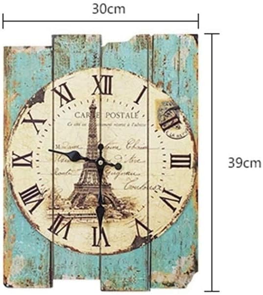 Miniatura 4 de Wooden Wall Clock Industrial-Style Home Decorations Mute Creative Personality Retro Bar Restaurant Cafe 30 * 39cm Square